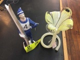 Skier Figurine, marked Graefenthal Skier #25 and Murano Flower