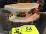 Franciscan Apple Designed Gravy Boat with Attached Under plate