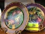 Pair of Raymond Waites Colorful Hand Painted Dishes (10