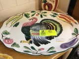 Italian Hand Painted Turkey Dish/Platter 20