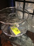 Group of Three Glass Cake Stands/Pedestals; one is 9.5