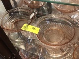 Group of Two Pink Mayfair Depression Glass Bowls, with handles, 10