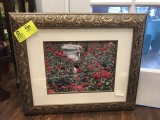 16x20 Decorative Framed and Matted Photograph of Roses and Urn