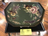 Small Hand Painted Tole Tray, 13