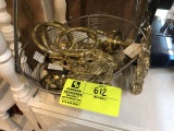 Group of Floral Designed Brass Wall Hangers/Holders and Wall Rings