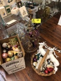 Variety Group (Basket and Box) of Christmas Ornaments