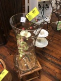 Clear Glass Vase (with artificial Orchids inside) 20