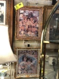 Pair of Cherub Prints in Vintage Painted Frames. 16