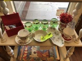 Group of Glass Items; includes Hand Painted Glass Small Bowls