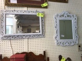 Two White Painted Framed Mirrors; 24