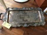 Silver Plate Serving Tray, with Handles, 25