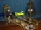 Three Brass and Glass Display Stands (2 are 9