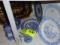 Group of Blue and White China Pieces; includes Shaker, Sugar Dish, Blue Willow 7