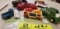 Group of Toys; includes Boat, Rubber Car, Metal Jeep, Metal Tonka Truck, Car Carrier, Dump Truck, Tr