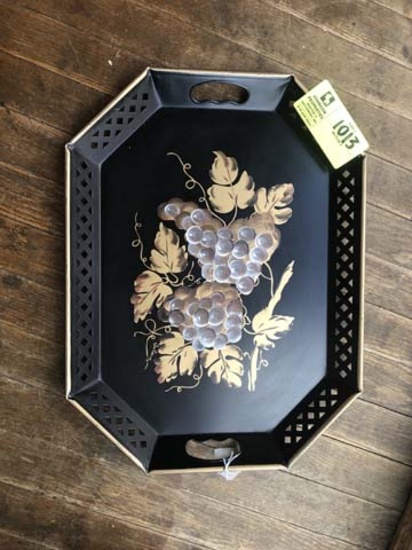 Tole Tray, Black and Gold, 20"x15"