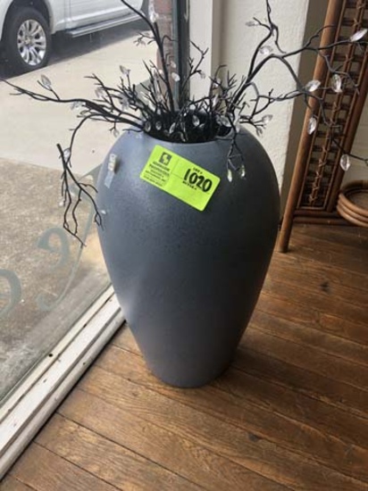 Gray Hager Pottery Vase, 23" tall, 11" diameter, with Decorative Branches included