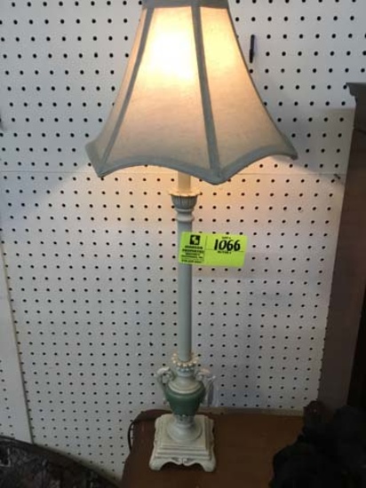 Boudoir Lamp with Urn Designed Base, Metal, 29" tall, with Fabric Shade
