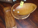 Group of Three Wooden Serving Pieces; includes 18