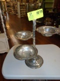 Silver Plate Four Arms with Bowls Serving Piece, 18