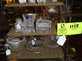 Group of Crystal and Glass Items; includes Boot, Covered Box, Sugar Dish, Tory Pines Glass, etc