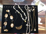 Group of Vintage Fashion Necklaces (includes Stone Necklaces, Sterling Clasp Necklace, Dice Box Neck