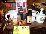 Group of Vintage Items; includes Shaving Mugs, Dresser Bottle, Vintage Jar of Mother's Joy Salve, Vi