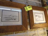 Pair of Distressed Wood Framed Joko Kennedy Prints, 
