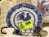 Blue and White Rooster Designed Charger (12
