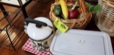 Group of Kitchen Items; includes Enamel Refrigerator Pan with Lid (12