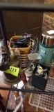 Group of Items; includes Vintage Blow Torch, Scale, Primus Burner, and Stanley Thermos