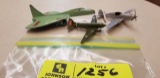 Group of Model Toys; includes Metal Jet Fighter by Goode Toys, Metal WWII Prop Airplane, Metal Flyin