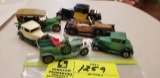 Group of Six Metal Antique Toy Cars, some Matchbox, includes Packard Victoria, 1928 Bugatti, 1912 Si