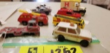 Group of Toy Cars (some metal); includes Fire Trucks, EMS Vehicles, Police Cars, etc