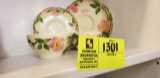 Seven Pieces of Dessert Rose China; includes Cups, Saucers, Oversized Saucers