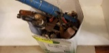 Box of Vintage Tools; includes Wrenches, Screw Drivers, Nail Puller, etc