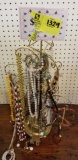 Jewelry Display Tree filled with Fashion Necklaces; 20+ Necklaces