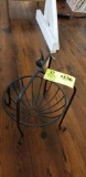 Iron Fruit Basket with Chicken Motif, Footed, 15