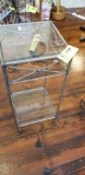 Metal and Glass Pedestal Stand, 12