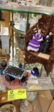 Group of Collectibles; includes Doll Figurines, Glass Bell, Dollhouse Furniture