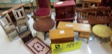 Dollhouse Furniture and Miniatures (Chairs, Fireplace, Gold and Red Velvet Chair, Chest, Bench, Tabl