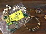 Miscellaneous Lot of Costume Jewelry; includes Earrings, Necklaces, and Brooches/Pins