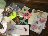 Miscellaneous Lot of Costume Jewelry; includes Brooches/Pins, Earrings, and Necklaces