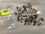 Miscellaneous lot of costume jewelry; includes brooches/pins, earrings, rings