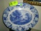 Large Blue (various shades) China Platter, Marked Woods' Ware England
