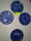 Four Decorative Hand Painted Pottery  Plates with Historical Scenes