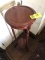 Mahogany Plant Stand with Three Twisted Legs, 40