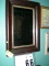 Antique Black and Silver Painted Wooden Framed Mirror, 20