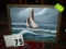 Framed Oil on Canvas of Sailboat at Sea, 26