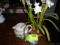 Decorative Items; includes Floral Bulbs with Blooms, Small Cup, and Small Pitcher