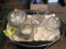 Five Glass Serving Pieces; includes Dome Covered Butter Dish, Candy Dish, Small Pitcher